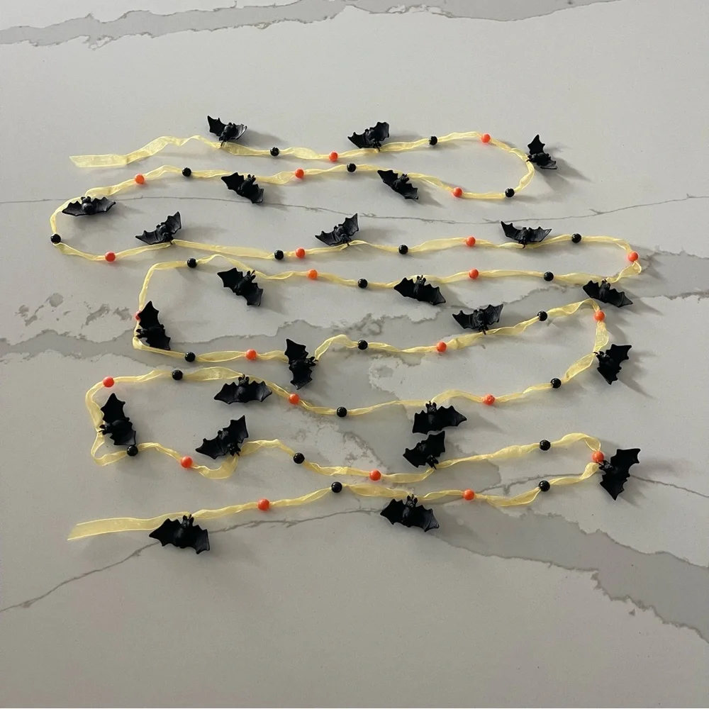 Halloween Bat and Bead garland 12 feet long